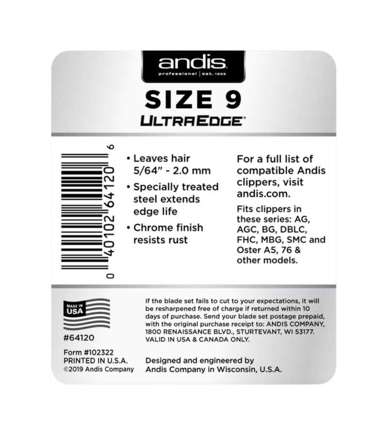 Andis UltraEdge® Tıraş Bıçağı No: 9