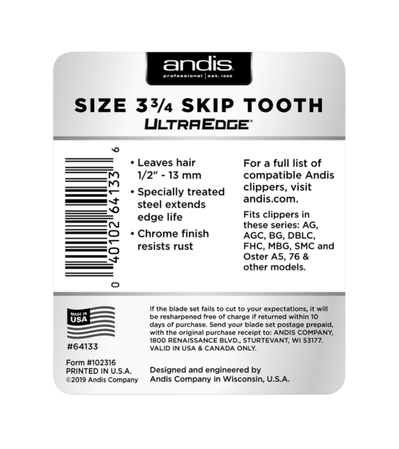 Andis UltraEdge® Tıraş Bıçağı No: 3 3/4